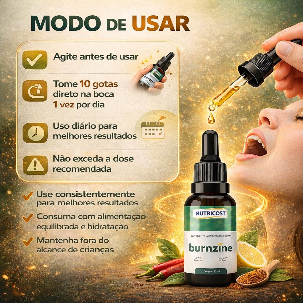 Burnzine 30 Ml Para Aumento De Energia E Queima Eficaz Sem Sabor