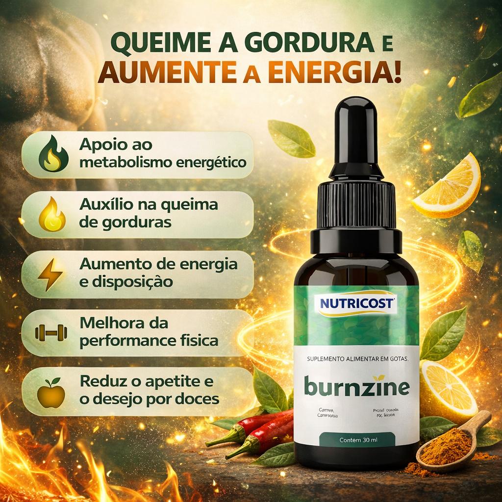 Burnzine 30 Ml Para Aumento De Energia E Queima Eficaz Sem Sabor