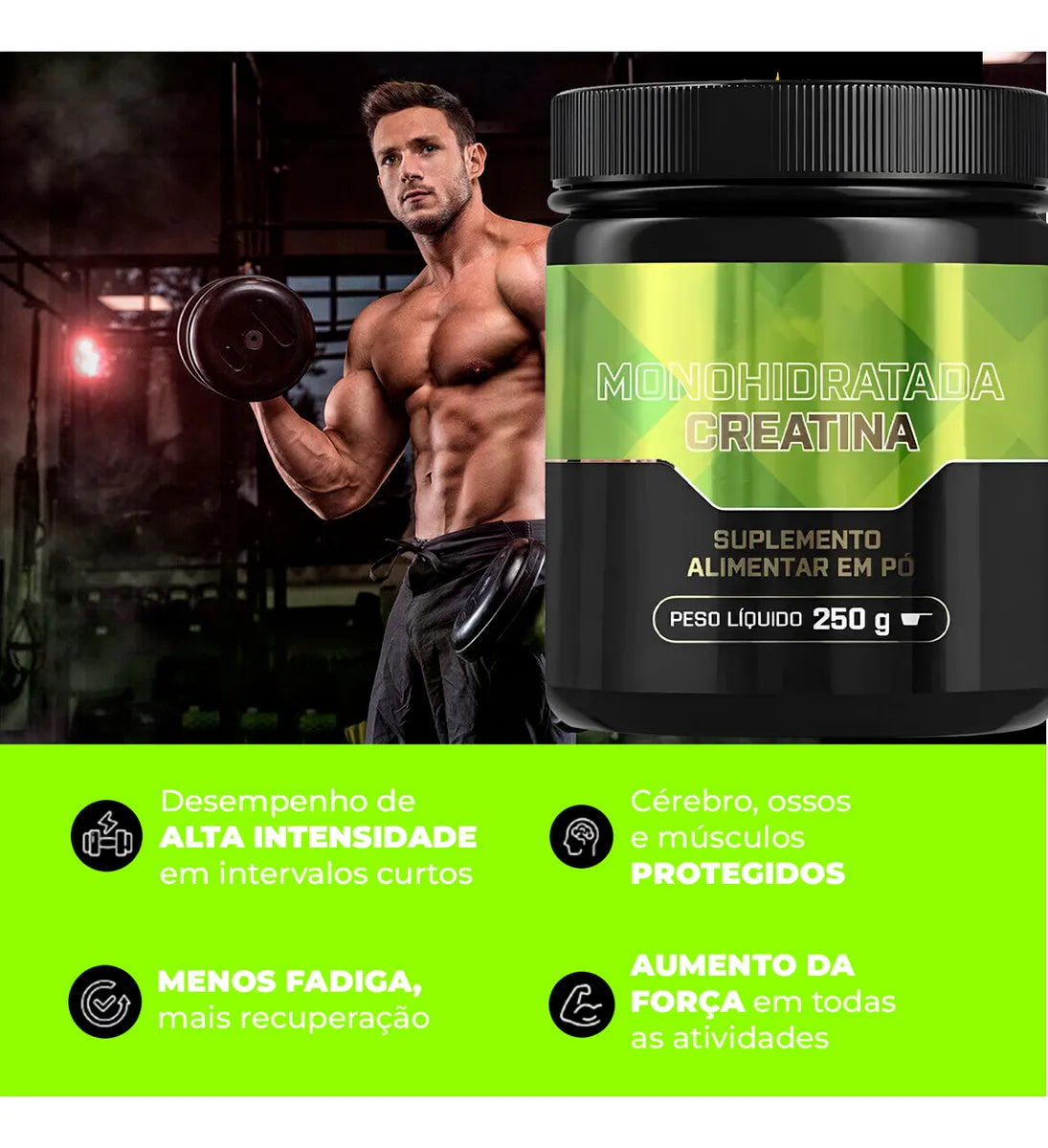 Creatina Nutricost 100% Pura Verde Monohidratada 250g