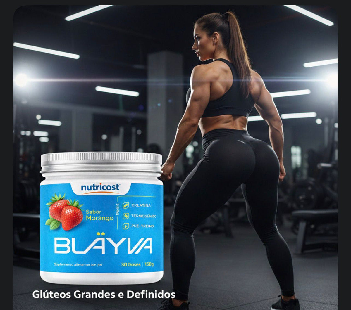 Blayva 150g Silicone Natural E Termogênico Sabores Morango