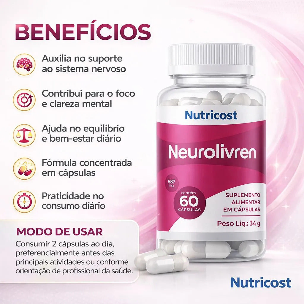 Neurolivren 60 Caps Suplemento De Uso Diário