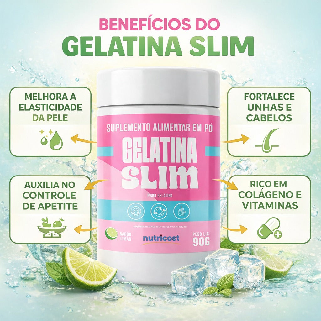 Gelatina Slim Sabor Laranja Em Pó 90g Suplemento Diário