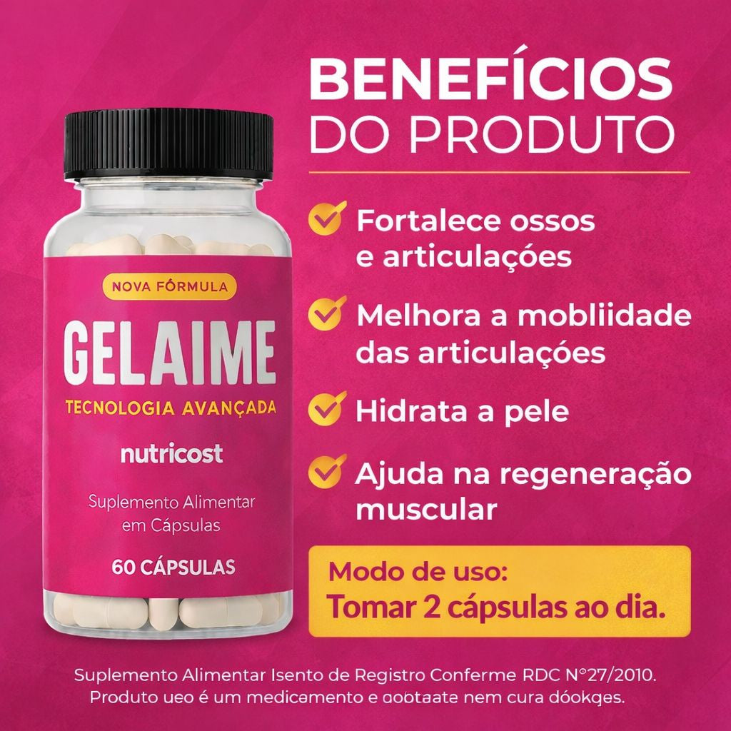 Gelaime Colágeno 60 Caps Suplemento Articular