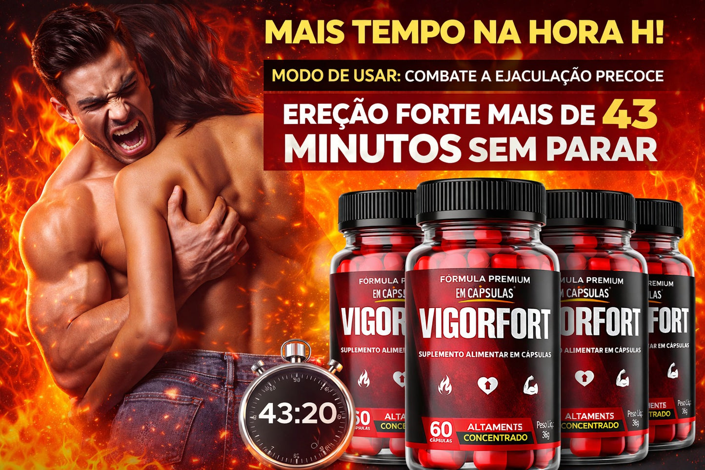 Vigorfort 60 Cápsulas  Suplemento Premium Uso Diário Masculino