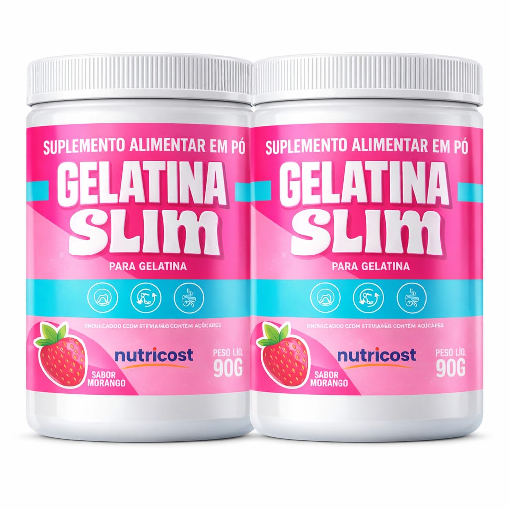 Gelatina Slim em pó 90g Suplemento Uso Diário Fonte de Colágeno